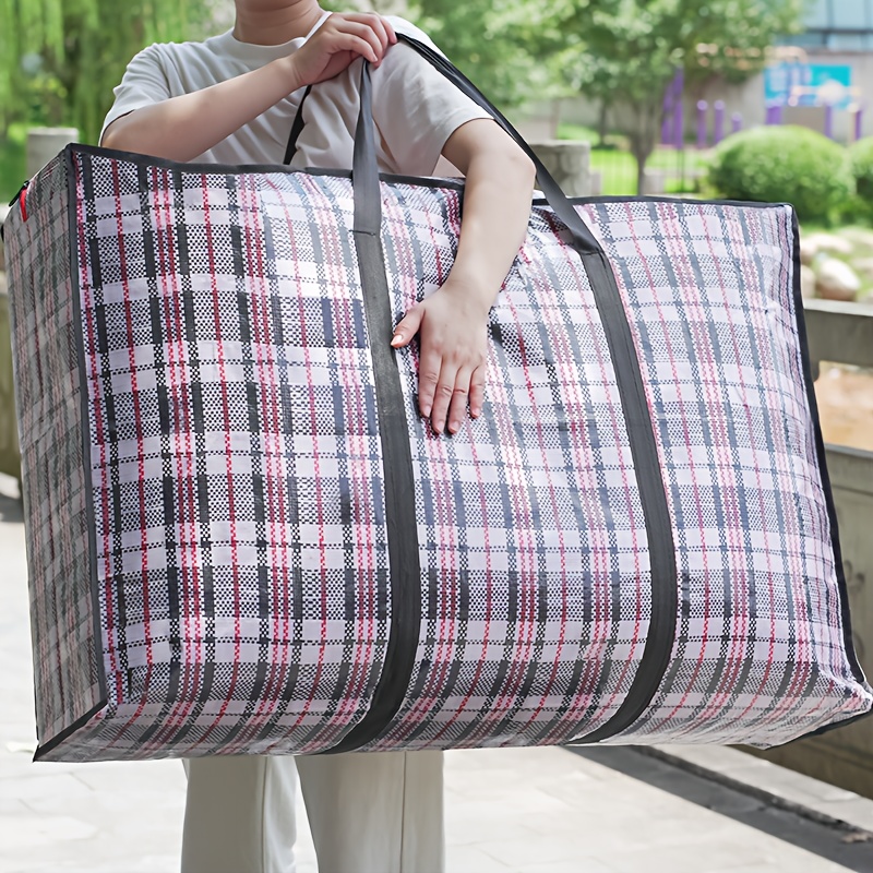 item picture heavy duty multi size storage organizer bag large storage bag suitable for   camping and dorm use thickened multi purpose storage box ideal for quilts shoes clothing and trash portable moving bag with durable zippers and handles