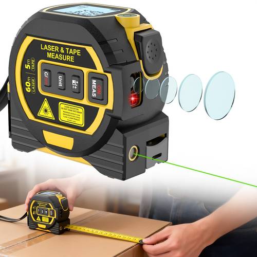 multifunctional laser tape measure portable 3 in 1 digital tape measure distance meter with high definition display measurement unit conversion ft suitable to and measurement