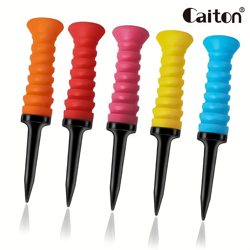 E-shop Caiton 5 Stück 360° Flexible Gummigolftees, 3,2 Zoll/81 mm, Langlebig, Geringe Reibung, Lebendige Mehrfarbigkeit – Ideal für Alltagsgolfer