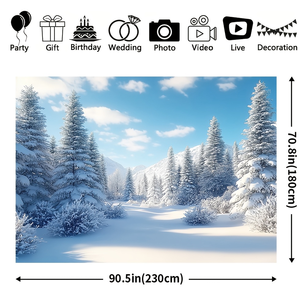 Winter Landscape Photography Background Cloth for Christmas