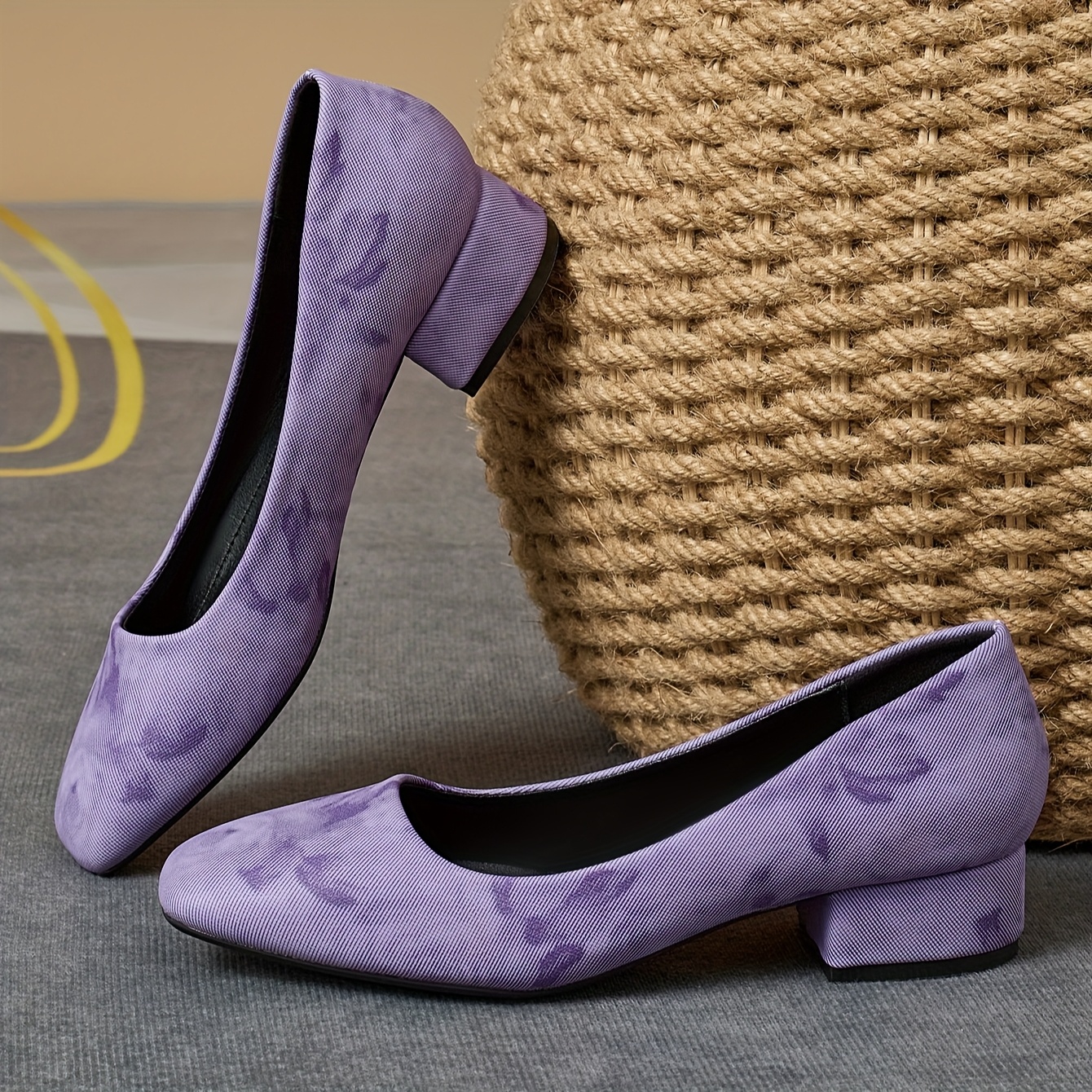 Low Heel Purple Dress Shoes For Ladies Women's Purple Block Heel