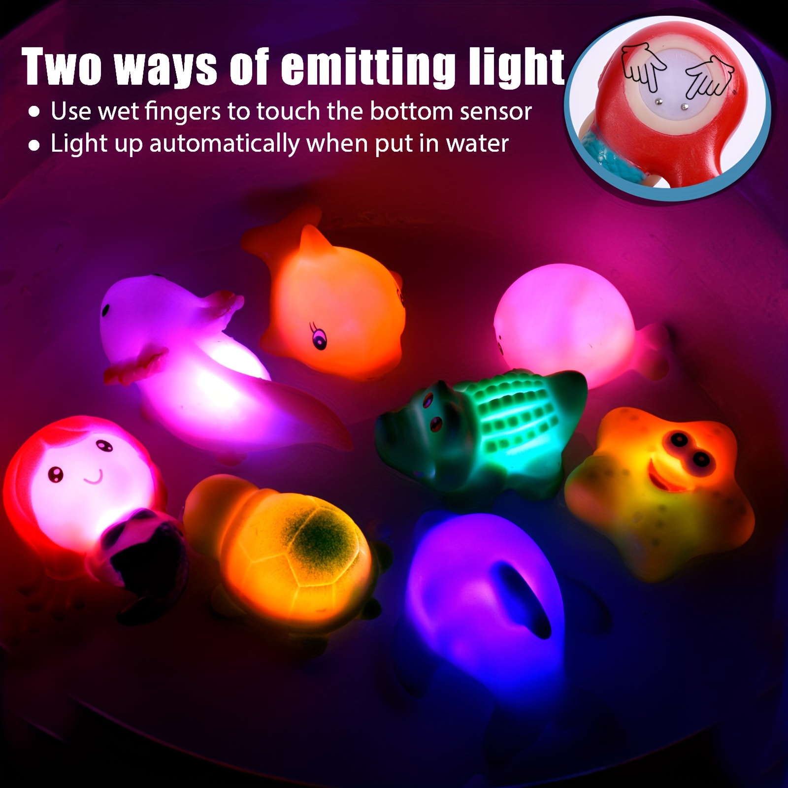 

2/4/6/8/12/14/20 Pcs Light-up Floating Dinosaur Bath Toys Set For Kids Child Nephew In Birthday Christmas Easter, Bathtub Shower Pool Bath Toy For Children Preschool Random Color