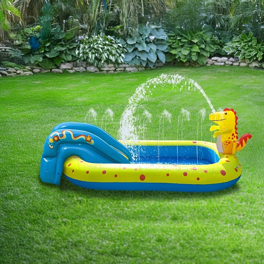 cartoon little dinosaur extra large 1 story fountain 66 9in luxury outdoor toys courtyard water   portable inflatable design   play artifact