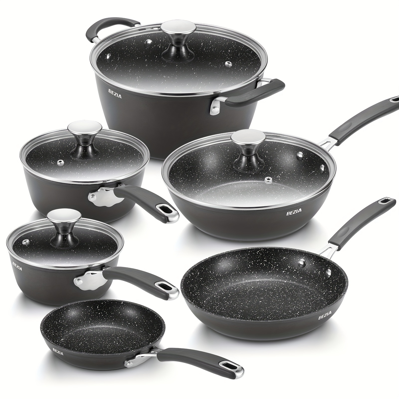 

Induction Pots And Pans Set , Induction Cookware Sets 10pcs, Anti-scald Handles & , Oven-proof Frying Pans, Sautépan, Saucepans And Pot For Kitchen