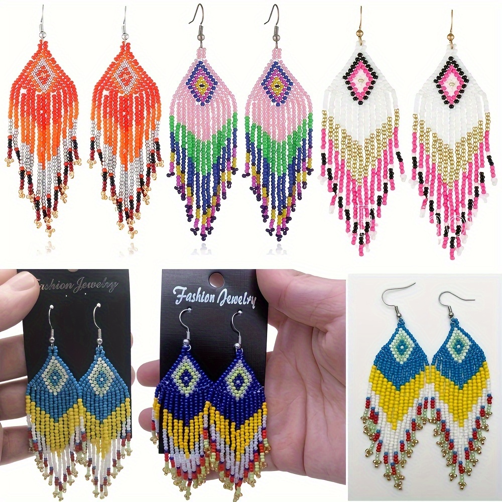 

5pairs/6pairs Ethnic Drop - Ear Ornaments Set, & Flowing - For &