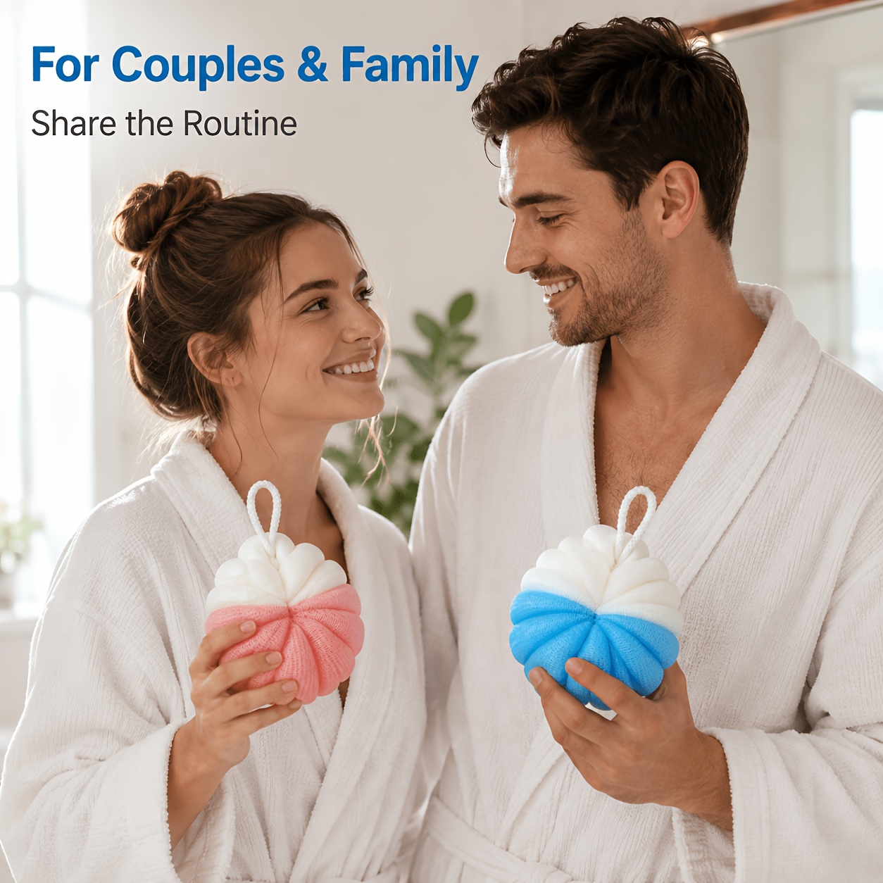 4pcs Set of Dual-Color Mesh Bathing Balls with Hooks