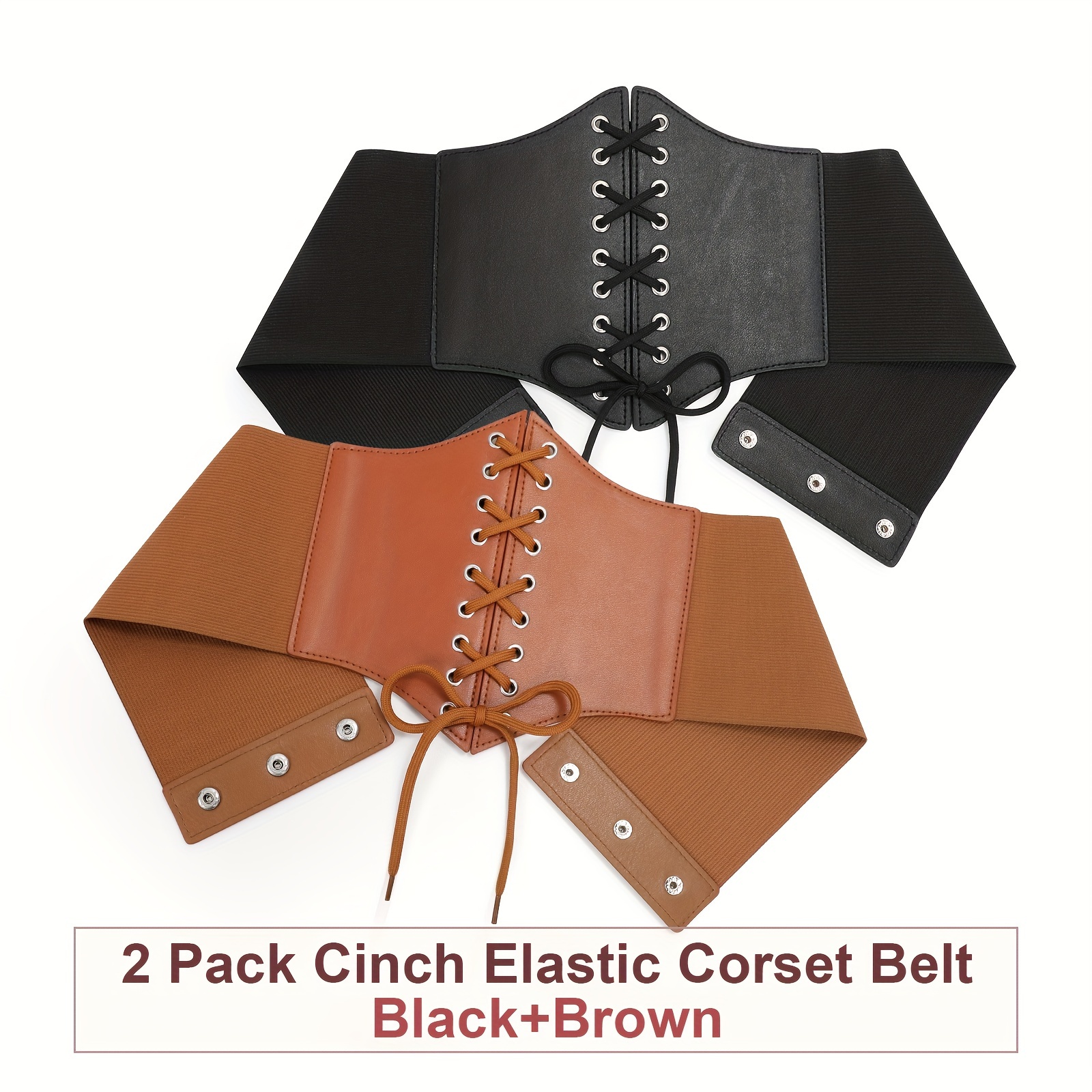 womens lace corset elastic wide waist belt tied waspie wide  display picture 1