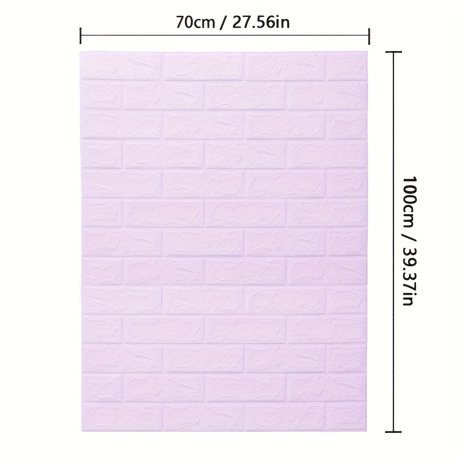 TEMU 1 pièce 70x100 cm / 27,56x39,37 pouces Papier peint XPE texturé 3D à l'humidité et aux chocs Décoration murale en mousse (3 mm d'épaisseur)