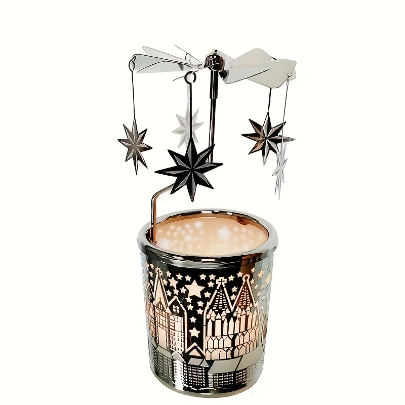 Image of Carousel Candle Home Decoration Rotary Candle Holder Spinning Light Candleholder For Festival Gifts