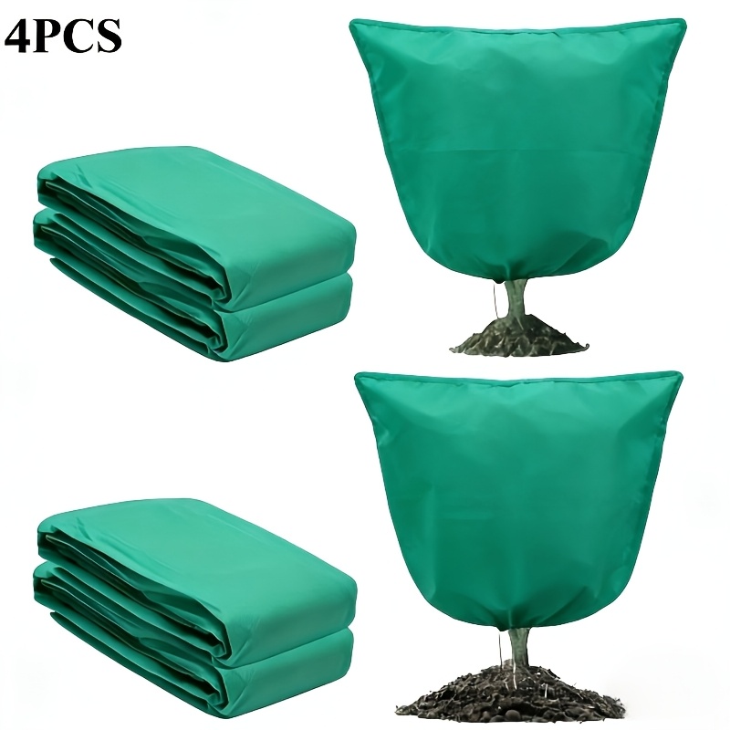 4pcs Large Tree Winter Protection Covers With Drawstring Closure - Heavy-duty Frost-proof Freeze Protection Bags