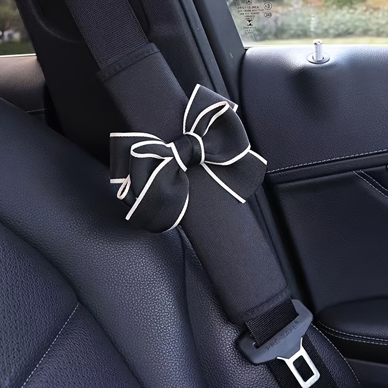 Image of 1pc Bow Tie Shoulder Pad Car Seat Belt Anti-chafing Anti-slip Shoulder Cover