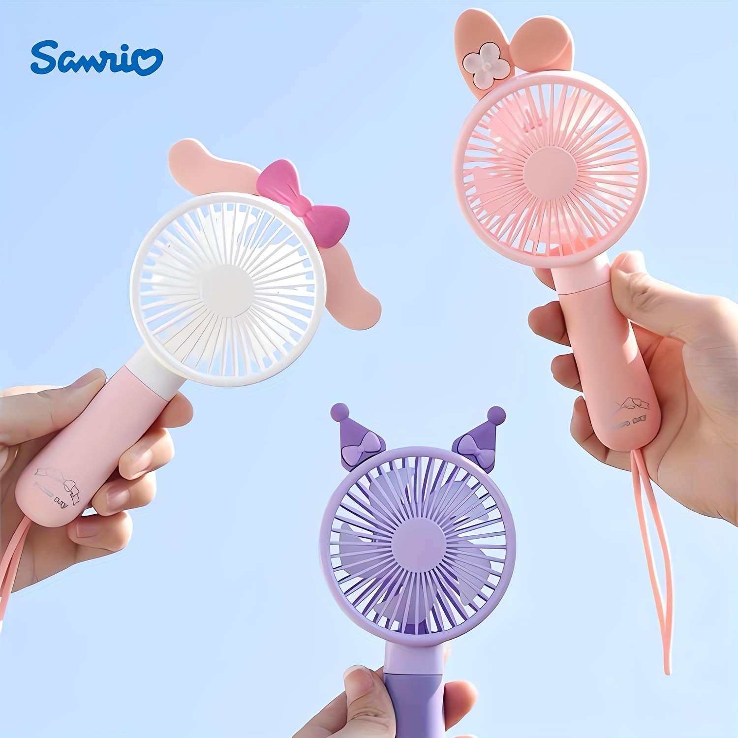 

Sanrio's New Kuromi Melody Cinnamon Dog Usb Charging Fan Portable Long Life Handheld Small Fan