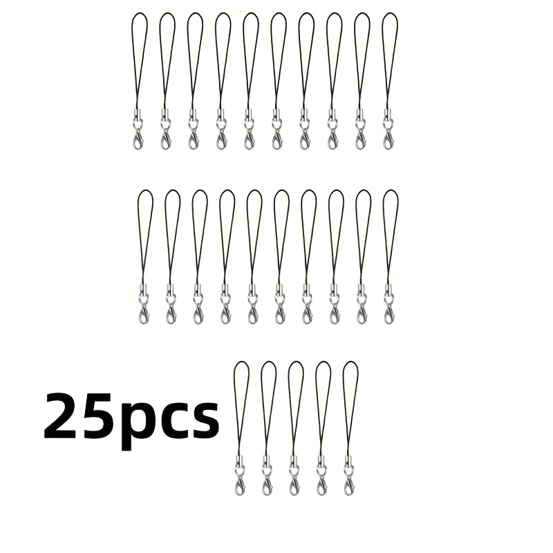 25/50pcs Phone Split Ring Strap, Lanyard Phone Charm Cords With Lobster Clasp For Hanging Charms Keychain