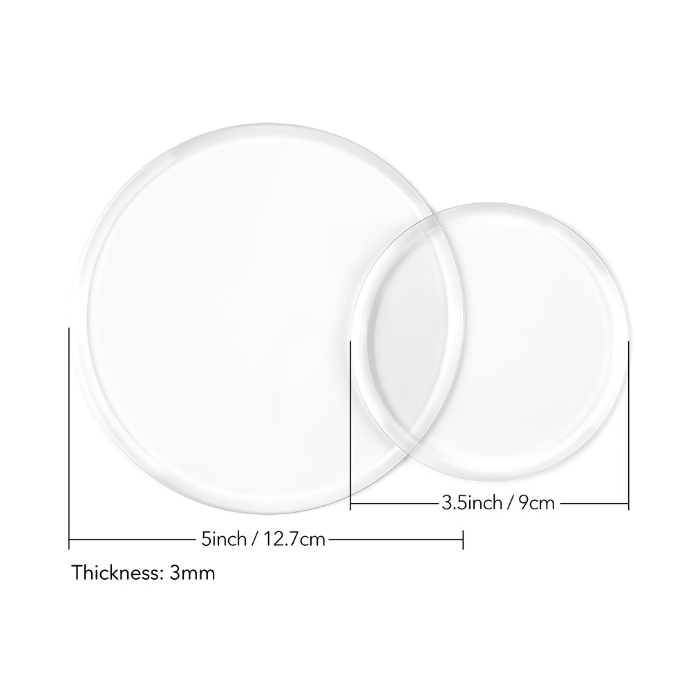 2pcs 3.5-inch Or 5-inch -resistant Circular Cutting Pads; Transparent Polycarbonate Plastic Round Cutting Plates Craft Tools And Supplies