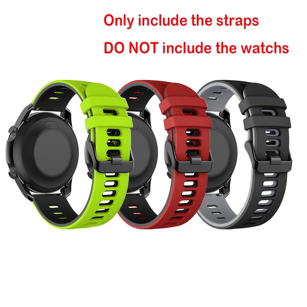 TEMU 3 Sets Of 20mm 22mm Silicone Sports Two-color Straps, Suitable For Galaxy Watch Watch 6 Classic 43mm 47mm/watch 5 Pro 45mm/watch 4 Classic 42mm