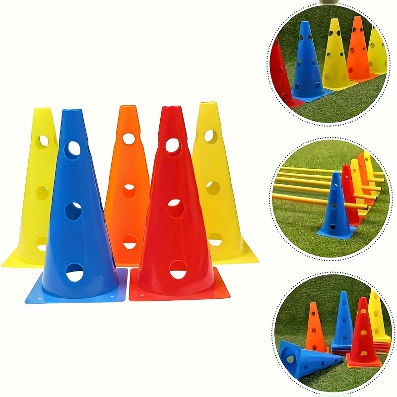 

5pcs, 32cm Sign Bucket Obstacle With Holes, Angle Marker Road Cones, Football Basketball Training Equipment