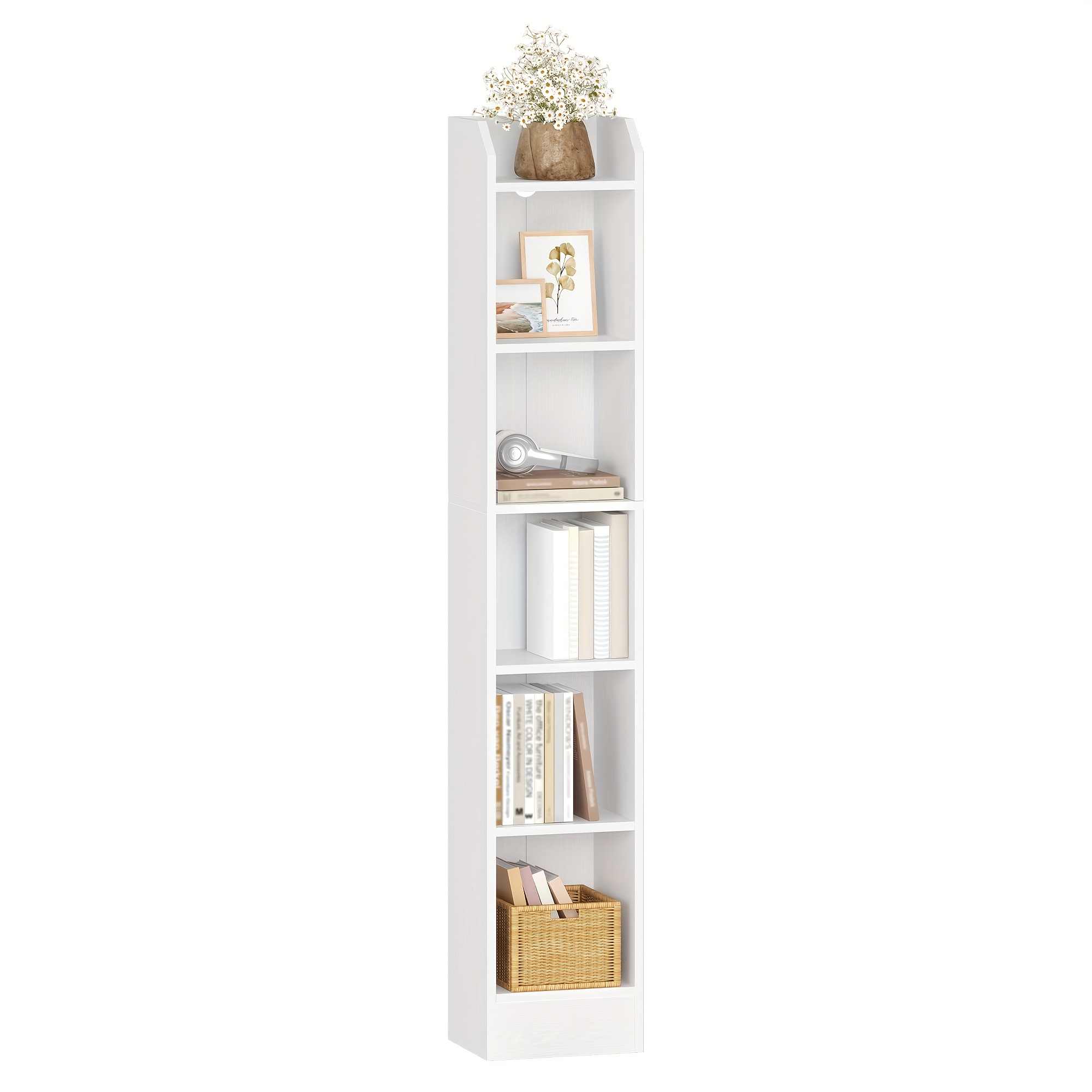 Bookshelf, 6-tier Standing Shelves, Storage Shelf, Collectibles Shelf, Adjustable Panels, For Living Room, Office, 24 X 30 X 169.5cm, White