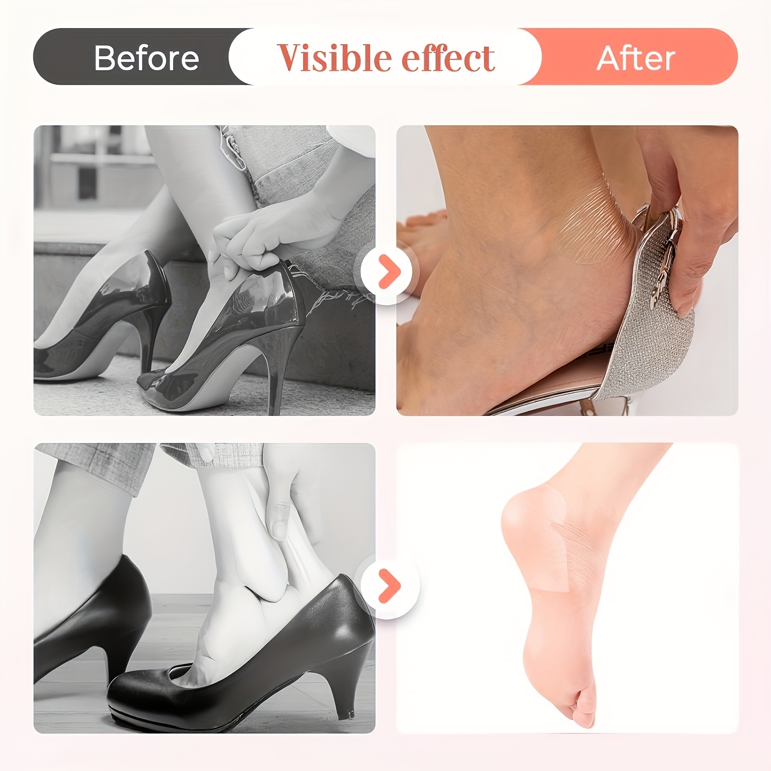 5 Pair Soft PVC Material Invisible Hydrating Heel Patches
