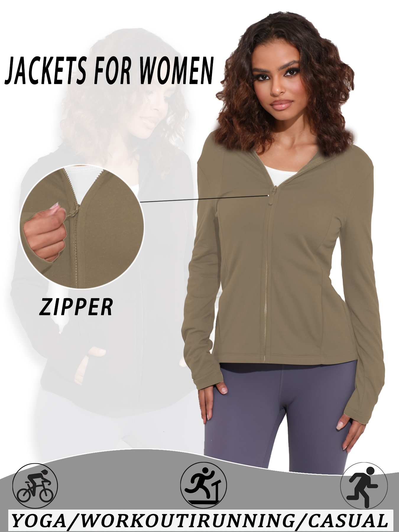 women' soft thermal fleece full zip hooded jacket Temu Greece