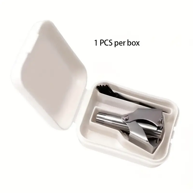 manual nose hair trimmer set for men and women stainless steel 12 teeth   nasal hair clippers waterproof   battery free with clean brush travel organizer Product details 1