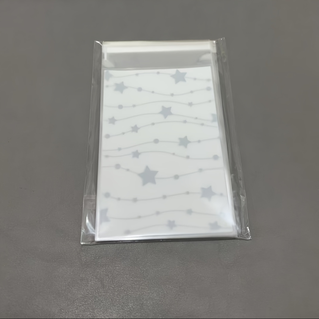 TEMU Sacchetto regalo per gioielli OPP a forma di stella argentata- multi-misura, biglietto, confezione regalo a , sacchetto autoadesivo, 50 pezzi