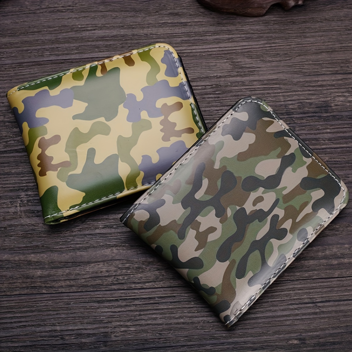 billetera moda estampado camuflaje hombres corta plegable Temu Peru