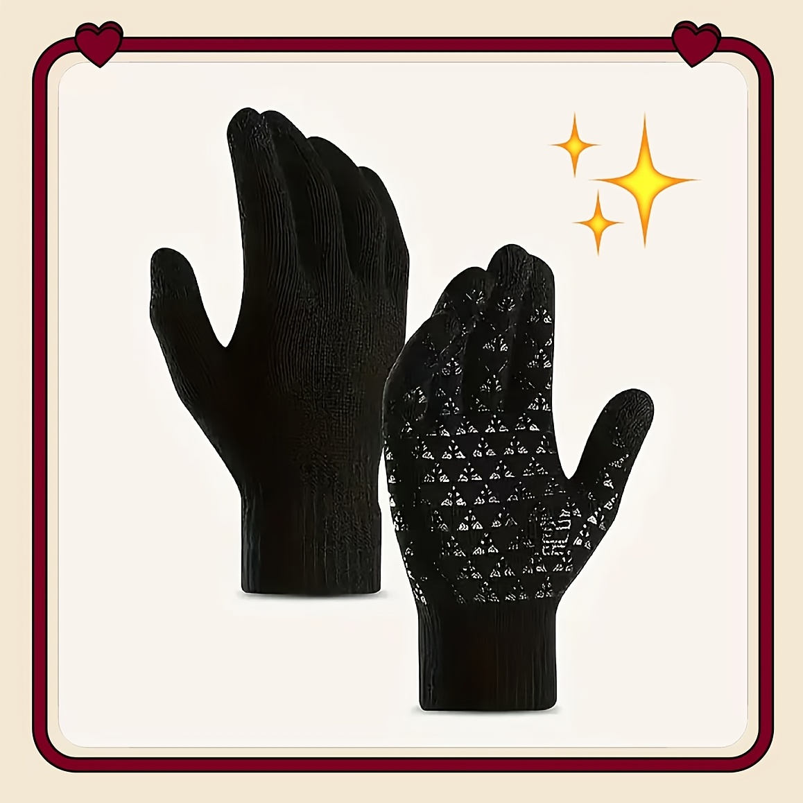 Image of A Pair Of Outdoor Thick Autumn And Winter Warm Gloves Suitable For Men And Women