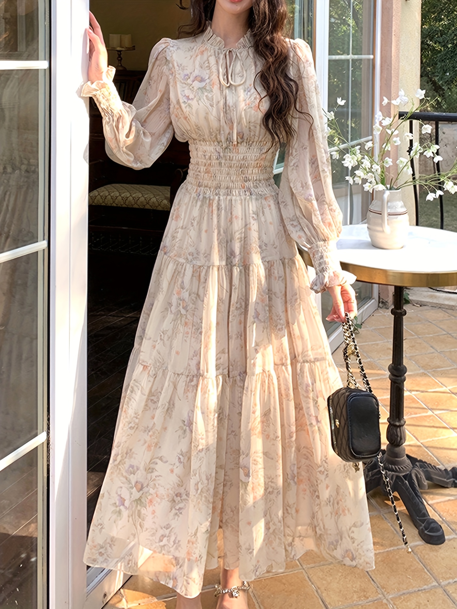 ハーリップトゥ French Bouquet Puff Sleeve Dress Puff Sleeve Dress White - Deux par Deux