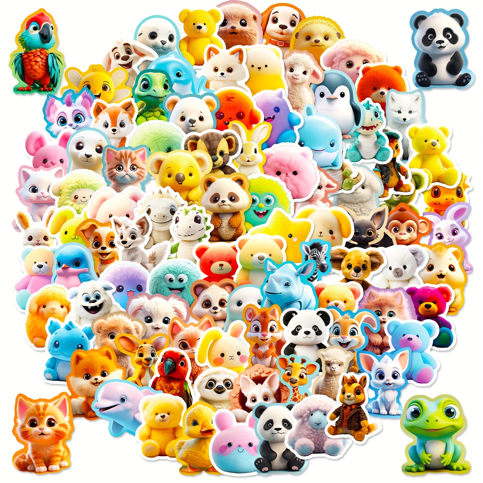 

100pcs 3d Animal Stickers, Cute Cartoon Creative Stickers, For Water Cup Refrigerator Book Luggage Table Helmet Skateboard Camera Guitar Laptop