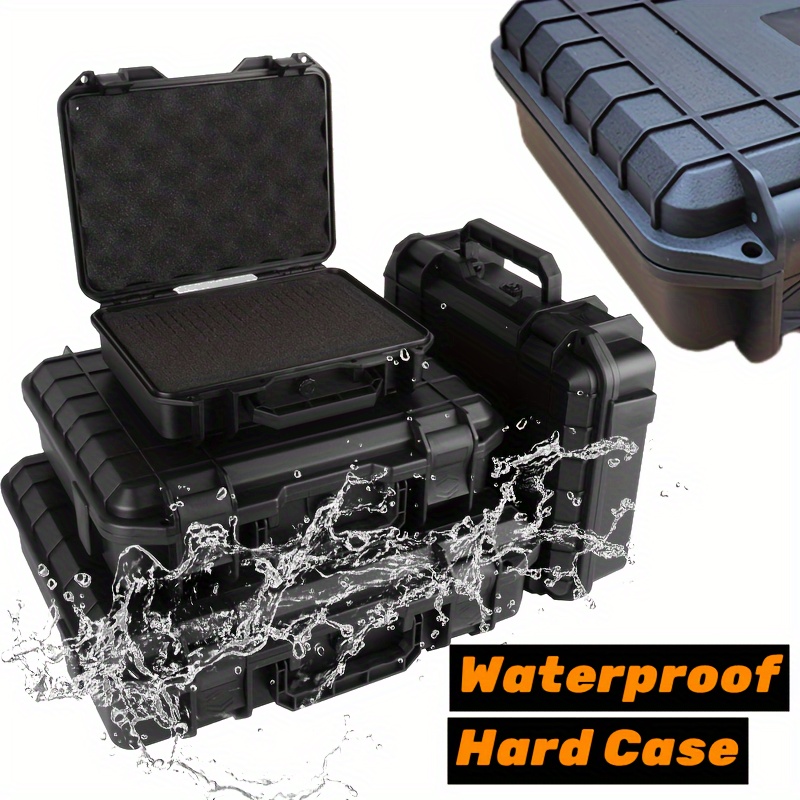 

Waterproof Hard Case Toolbox, Industrial Organizer, Plastic Case With Security Lock, Abs Material, Handle, Exhaust Valve, For Tools & Instruments, Black, No Required