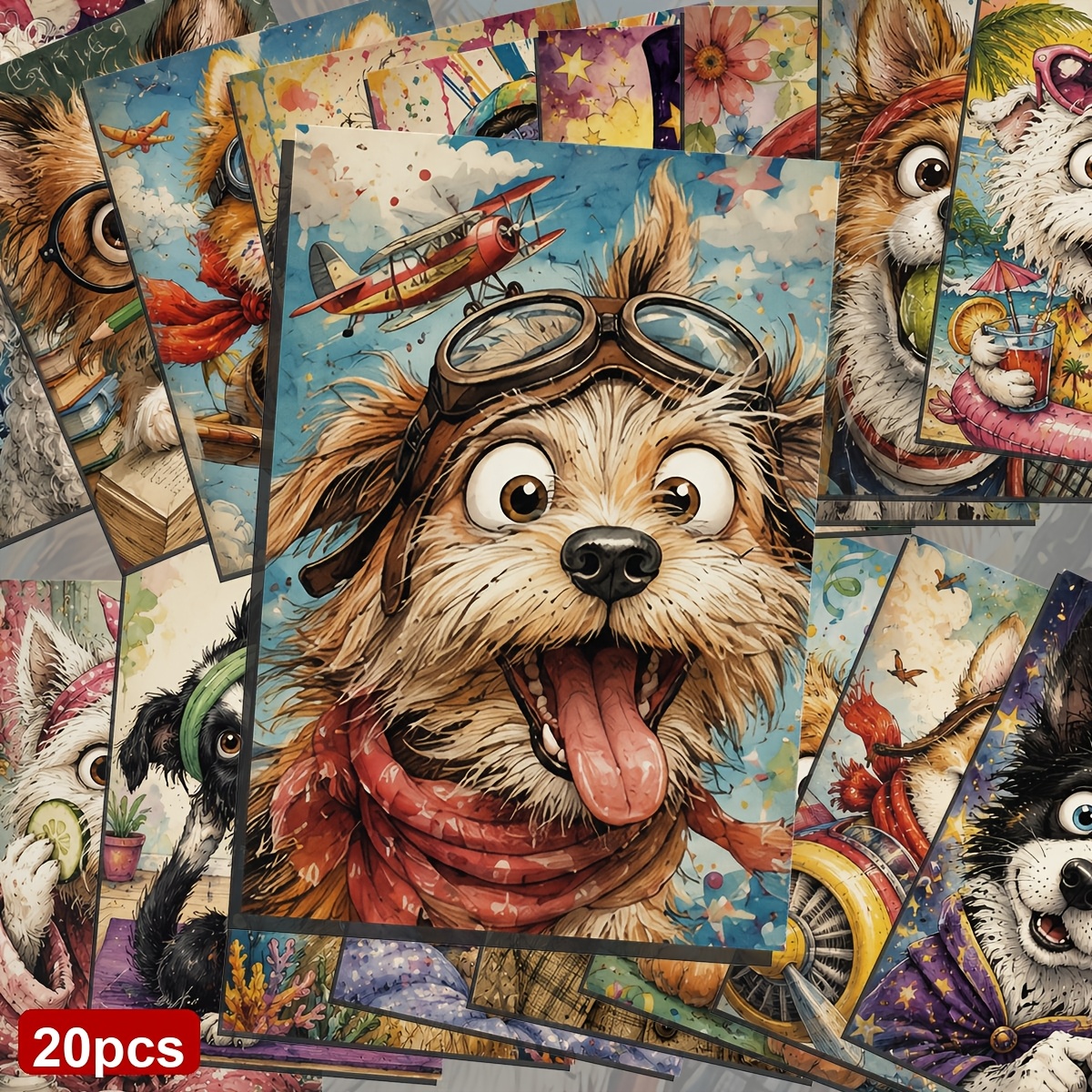 TEMU Set Of 20 Assorted Cute And Whimsical Animal-themed Postcards - Measuring 10x14.5 Cm, Ideal For Party Gifts. Art, Scrapbooking And Crafting