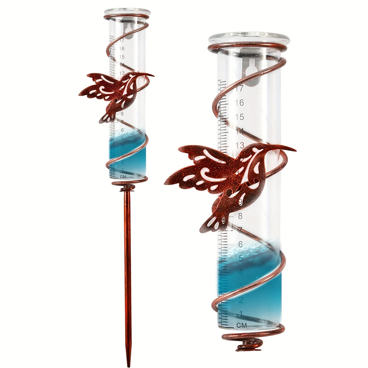 Image of Hummingbird Rain Gauge, Frost-resistant Rain Gauge Outdoor With Stake, Upgraded Water Gauge, Yard Rain Gauge, Adjustable Rain Gauge Outdoor , Detachable Rain Gauge, Suitable For Lawn, Garden
