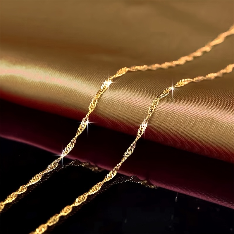 Women's High-End Water Wave Design Stainless Steel Necklace