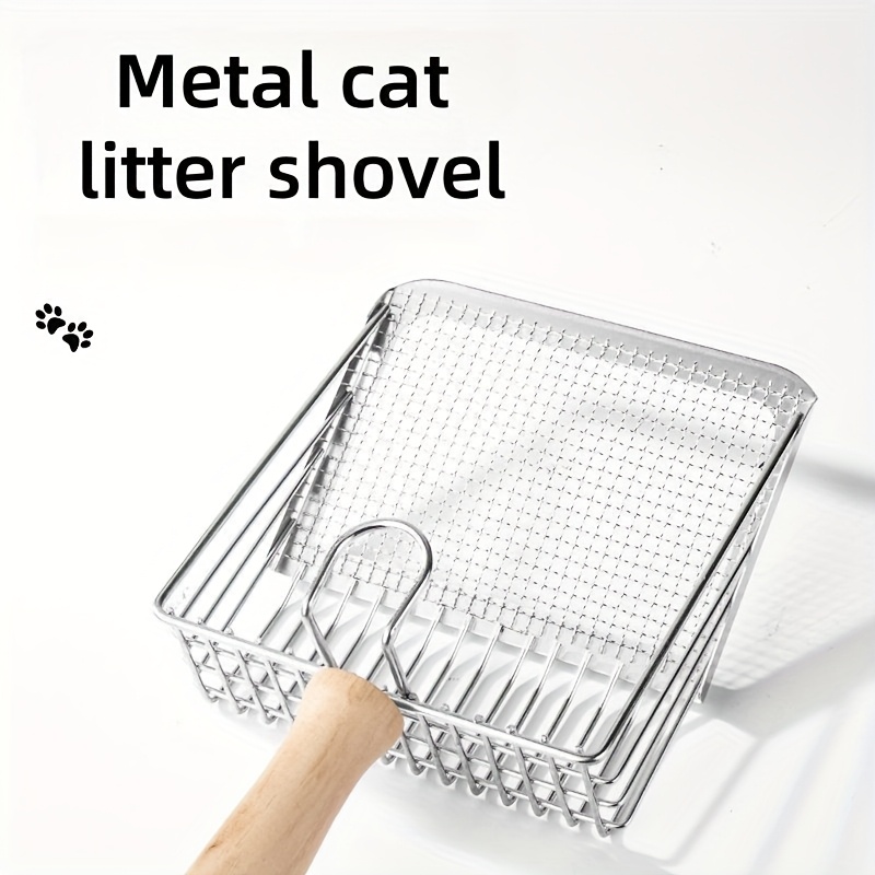 1pc heavy duty stainless steel cat   with dual sifter holes fine large large metal waste shovel for clumping non clumping litter tofu sand easy clean ergonomic handle durable     sifting tool rustresistant material   essentials