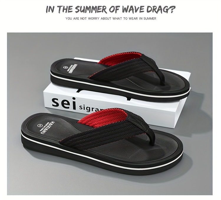 mens lightweight summer flip flops black red eva sole slip on casual   for home outdoor daily wear comfortable and     Product details 1