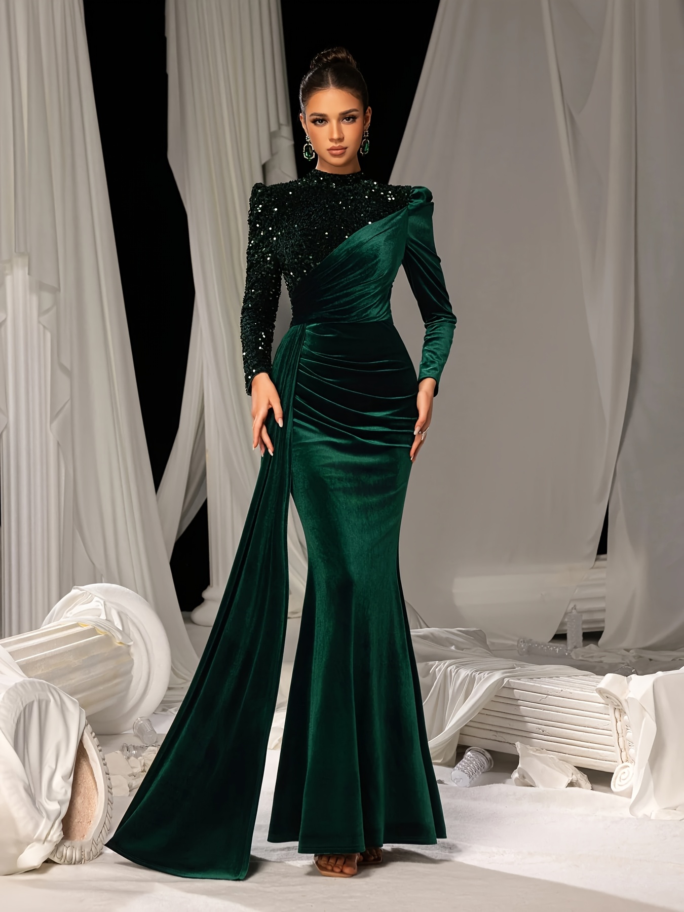 womens autumn winter long sleeve high neck bodycon fitted - Temu