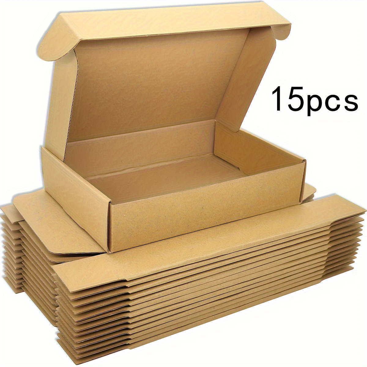15pcs Small Business Brown Shipping Boxes, 8.66x5.51x1.97 Inch Corrugated Packaging Boxes For Delivery, Packaging, Handmade Gift Storage Boxes