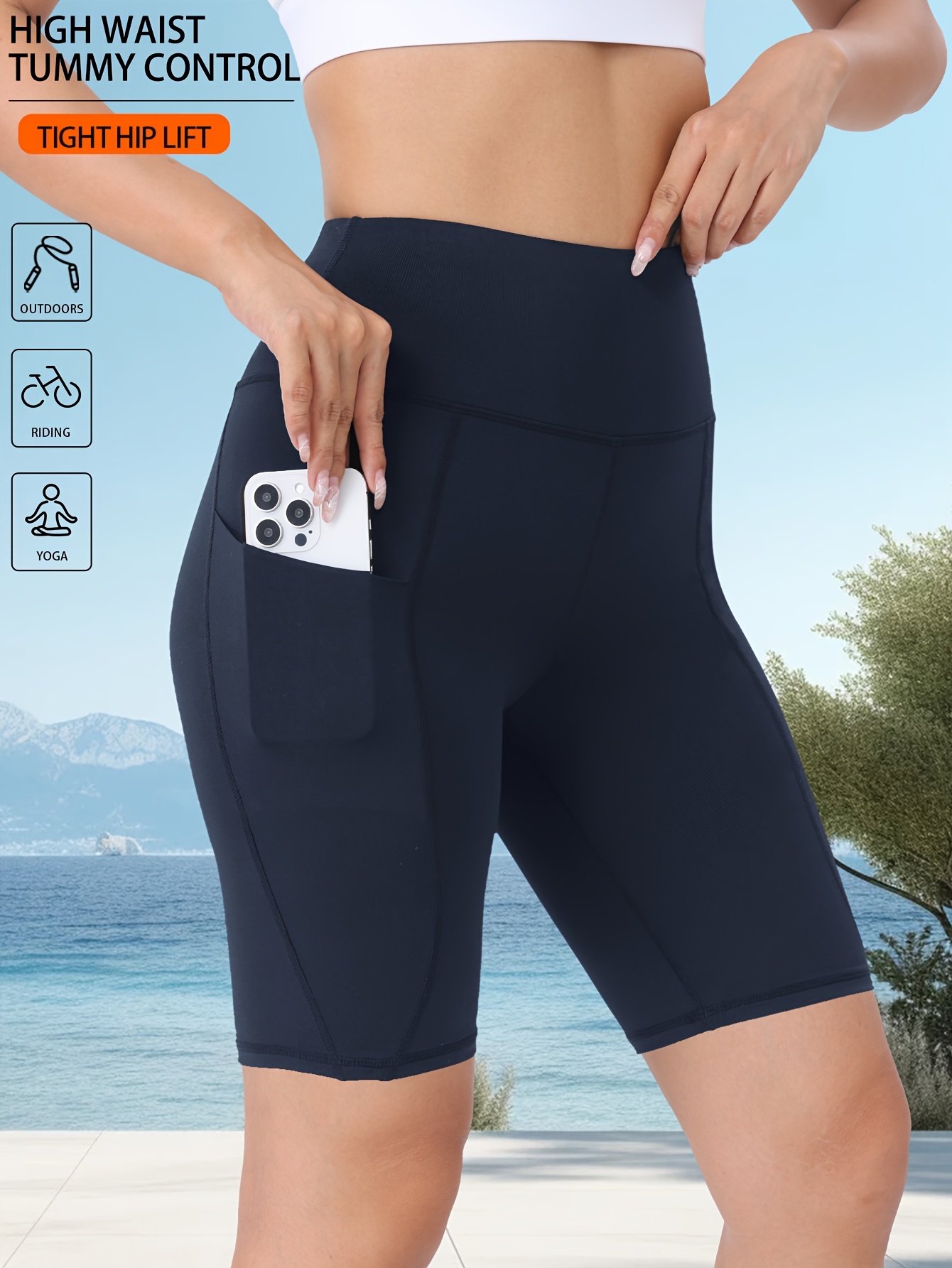 mallas cortas yoga cintura control abdomen mallas Temu Peru