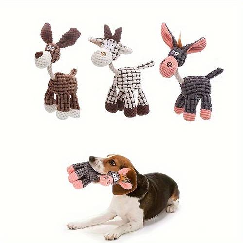 plush donkey shaped pet dog toy bite resistant and grinding teeth plush toy with bb sound