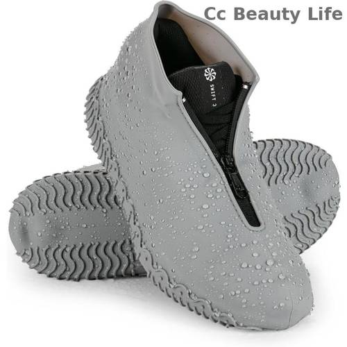 cubrezapatos de lluvia de silicona impermeables para - reutilizables, antideslizantes, con cremallera y regulable, portátiles, adecuados para protección contra la humedad, lluvia y zapatillas, para suelos mojados, y días de lluvia