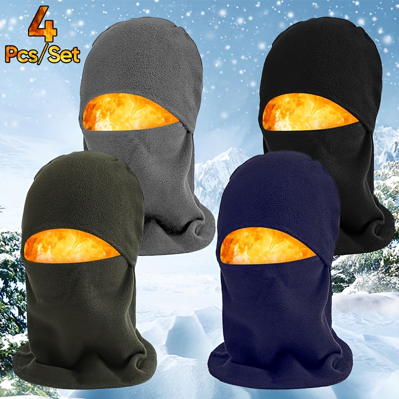 

4pcs Cold Weather Balaclava Face Ski Mask For Women/men, Warm & Full Coverage Thermal Winter Scarf Mask Neck Warmer Hood For Cycling