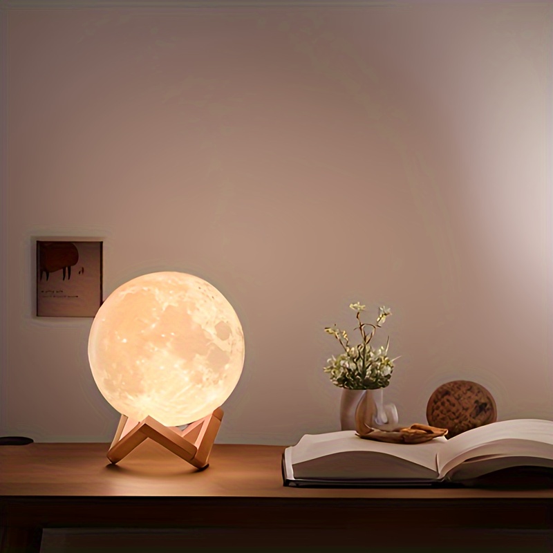 

1pcs 2024 Moon Lamp, 16 Colors, Small Lamp, Birthday Gift, Kids Gift, Table Lamp, Led Lamp, Usb Lamp, Gift For Daughter, Rechargeable Night Light, Lamp For Bedroom, Room Decor Light
