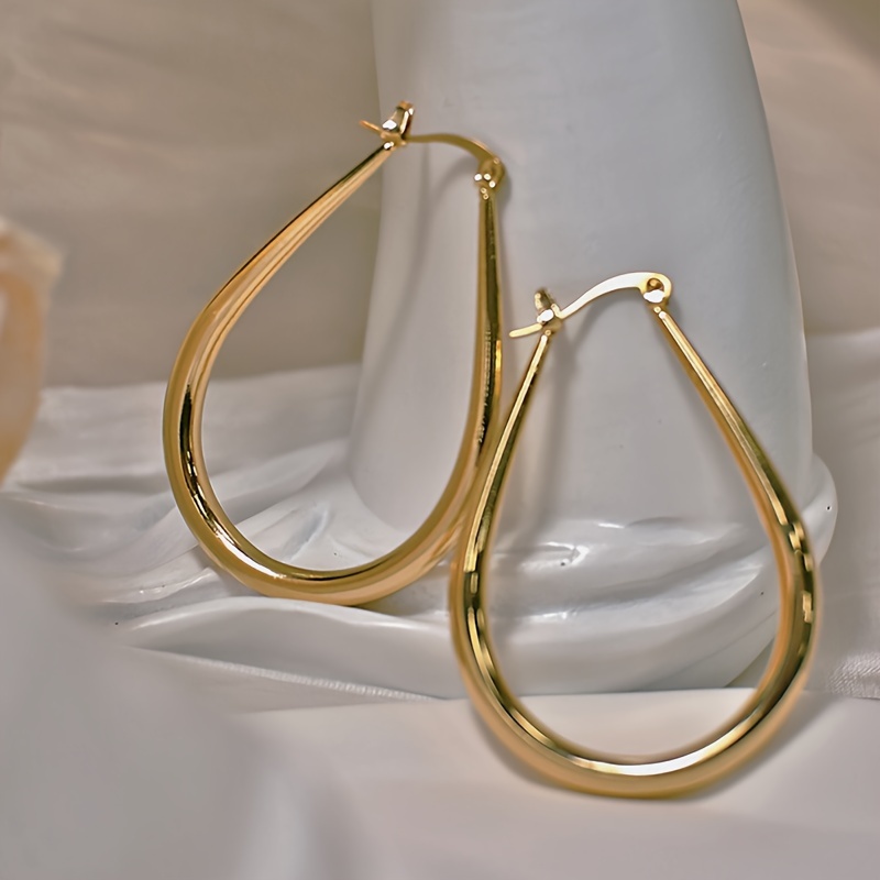 Boucles D'Oreilles Pendantes Dorées - Style Ancien Avec Fermoir Clous - Neuf Sans Boîte