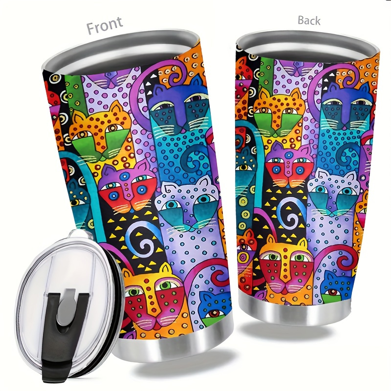 

Jit 20 Oz Insulated Stainless Steel Travel Tumbler - -style With Colorful Leopard Print & Snap-on Lid - Durable, Vacuum-insulated Toward Hot & Cold Beverages