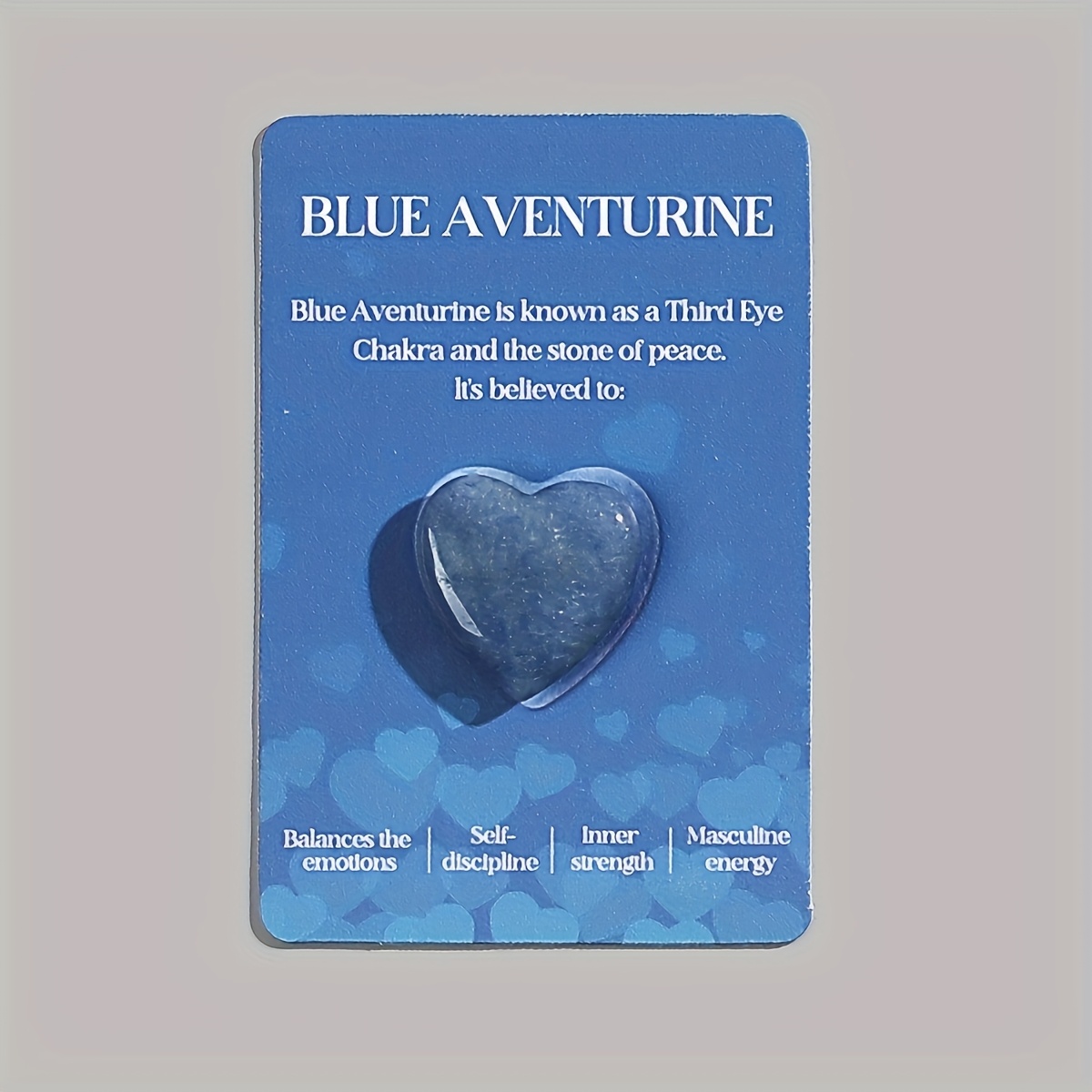 Natural Clear Quartz Crystal Heart Stone with Card