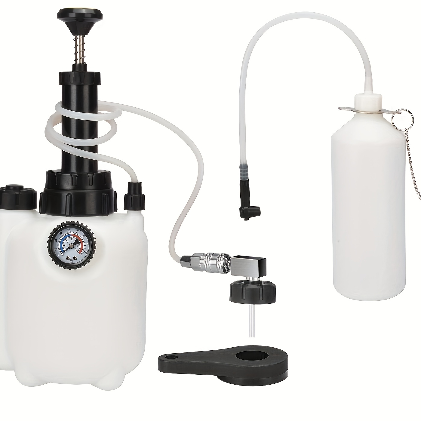 

3L Brake Bleeder avec réservoir de 101.44 oz, système de vidange de fluide de frein universel, matériau PE, avec adaptateur E20 pour la plupart des modèles européens