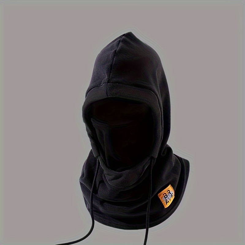 TEMU Windproof Fleece Balaclava - Hat Riding Neck For Men, , , Double Thick Cold With Helmet-compatible