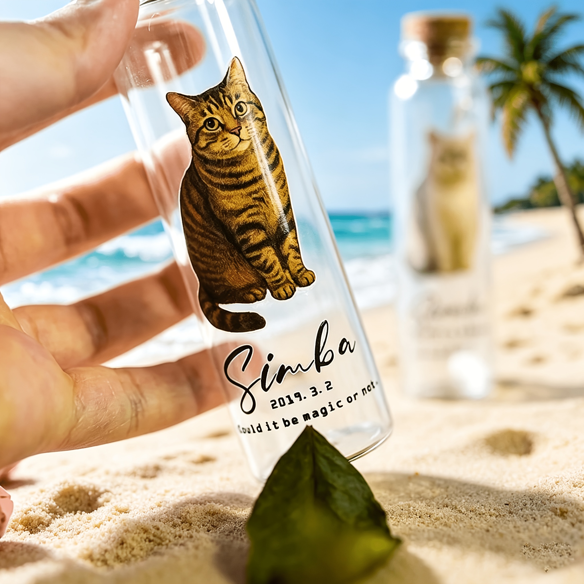TEMU Custom Cat And Dog Whisker Shaped Vase Memorial Bottle, Cat Hair Keepsake Storage Container, Diy Decoration For Pet Lovers, Home Display Gift