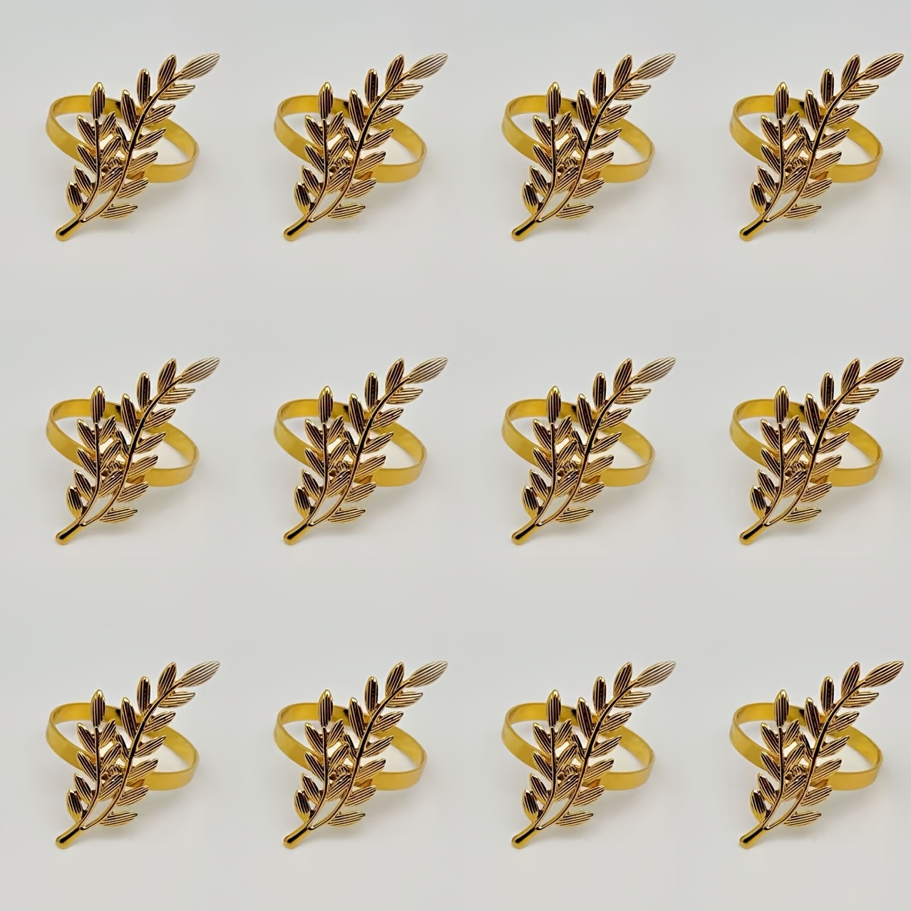 12pcs Napkin Rings, For Thanksgiving Wedding, Christmas Table Decoration