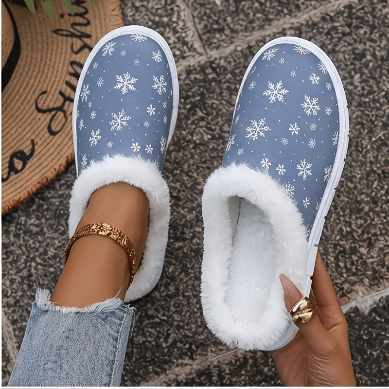 TEMU Comfortable Women's Plush Home Slippers - Warm Knitted Indoor House Shoes, Soft Fluffy Lining, Soles, Cozy Winter Slippers, Pantuflas, Women